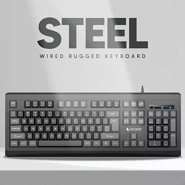 Coconut K27 Wired Keyboard (Black Gray, USB Standard, Sleek Design, Responsive Keys, Durable Build, Perfect for Everyday Use, 1 Year Warranty)