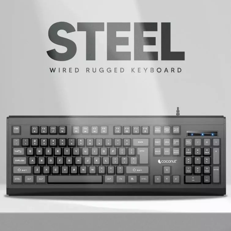 Coconut K27 Wired Keyboard (Black Gray, USB Standard, Sleek Design, Responsive Keys, Durable Build, Perfect for Everyday Use, 1 Year Warranty)