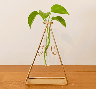 Glass Flower Vase with Metal Stand 1070