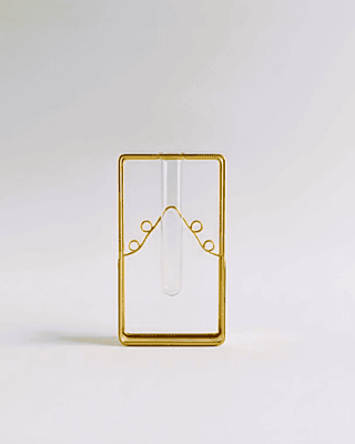 Glass Flower Vase with Metal Stand 1071