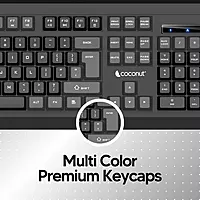Coconut Steel-K27 USB Keyboard (Black Grey, Sleek & Durable, Modern Design, Responsive Keys, USB Connectivity, Perfect for Home & Office, 1 Year Warranty)