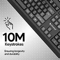 Coconut Steel-K27 USB Keyboard (Black Grey, Sleek & Durable, Modern Design, Responsive Keys, USB Connectivity, Perfect for Home & Office, 1 Year Warranty)