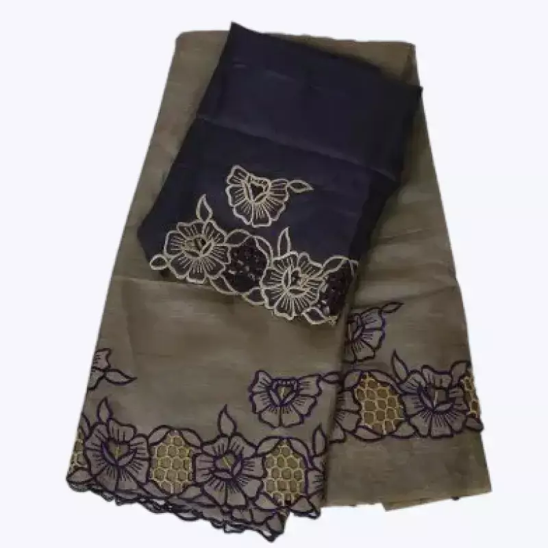 Olive Net Cutwork Saree
