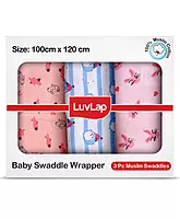 Luvlap muslin swaddle Penguin Rabbit Multicolour