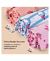 Luvlap muslin swaddle Penguin Rabbit Multicolour