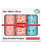 Luvlap Muslin Swaddle Fish Cage Multicolour
