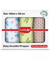Luvlap - Muslin Swaddle Rainbow Fish Boat White PO3