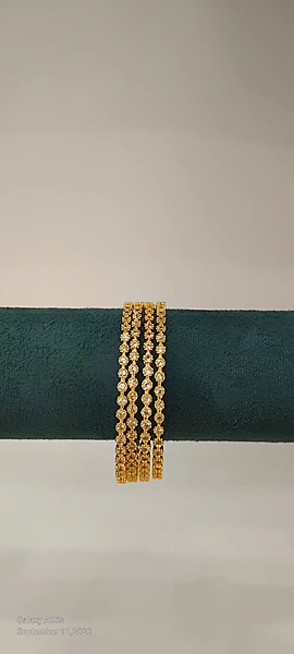 Gold AD Stone Bangle