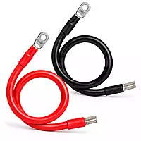 10mm² (7 Gauge) Red & Black Charge Controller Battery Cable - Pin