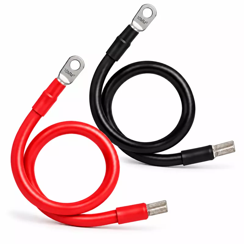 10mm² (7 Gauge) Red & Black Charge Controller Battery Cable - Pin