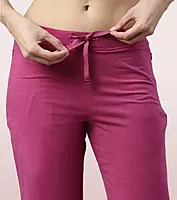 Enamor Essentials Womens E014-Mid Rise Slim Fit Basic Straight Leg Lounge Pants