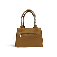 Tan Quilted Handbag with Dual Handles