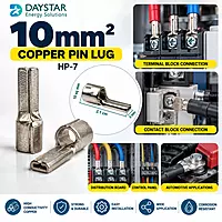 10mm² Copper Pin Lug - 1 Nos | HP-7