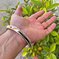 10mm Stainless Steel Edge Dual Brass Ring Punjabi Kada