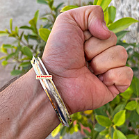 10mm Stainless Steel Edge Dual Brass Ring Punjabi Kada