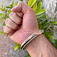 10mm Stainless Steel Edge Dual Brass Ring Punjabi Kada