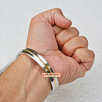 12mm Stainless Steel SP Flat Wide Brass Ring Punjabi Kada