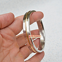 12mm Stainless Steel SP Flat Wide Brass Ring Punjabi Kada