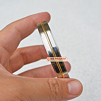 12mm Stainless Steel SP Flat Wide Brass Ring Punjabi Kada