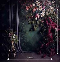 Green Floral Curtain (PRE-ORDER)