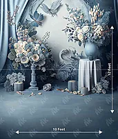Blue Floral Curtain (PRE-ORDER)