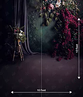 Green Floral Curtain (PRE-ORDER)