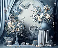 Blue Floral Curtain (PRE-ORDER)