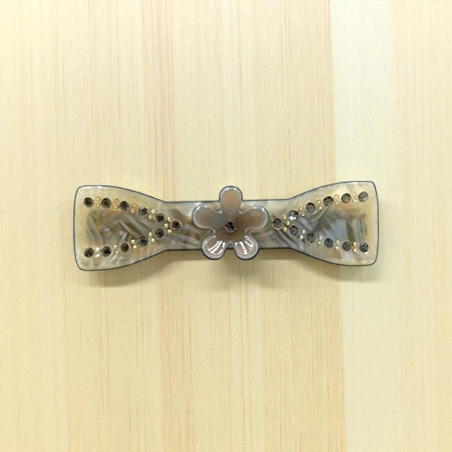 Acetate Hair Barrette with Floral Accent