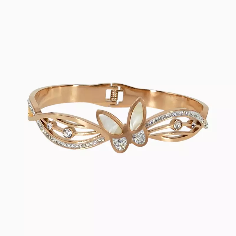 Elegant Anti-Tarnish Butterfly Bangle