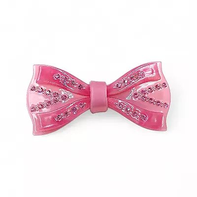 Elegant Pink Ribbon Hair Barrette Clip for Women