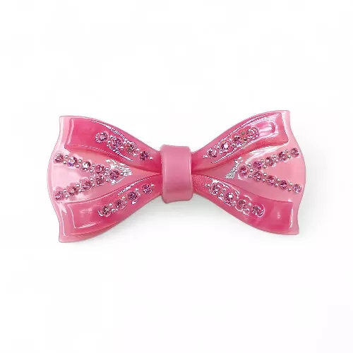 Elegant Pink Ribbon Hair Barrette Clip for Women