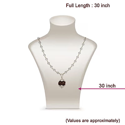 Silver Tied Spatika Mala with Rudraksha Pendant