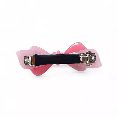 Elegant Pink Bow Hair Barrette Clip for Women
