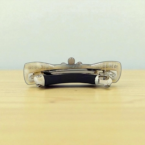 Acetate Hair Barrette with Floral Accent