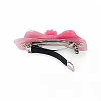 Elegant Pink Bow Hair Barrette Clip for Women