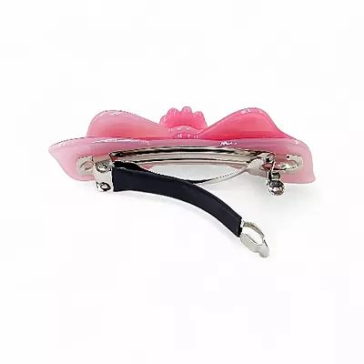 Elegant Pink Bow Hair Barrette Clip for Women