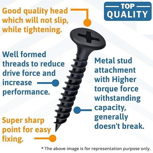 Screw 1.5 inch (38 mm screw) - (10 nos)