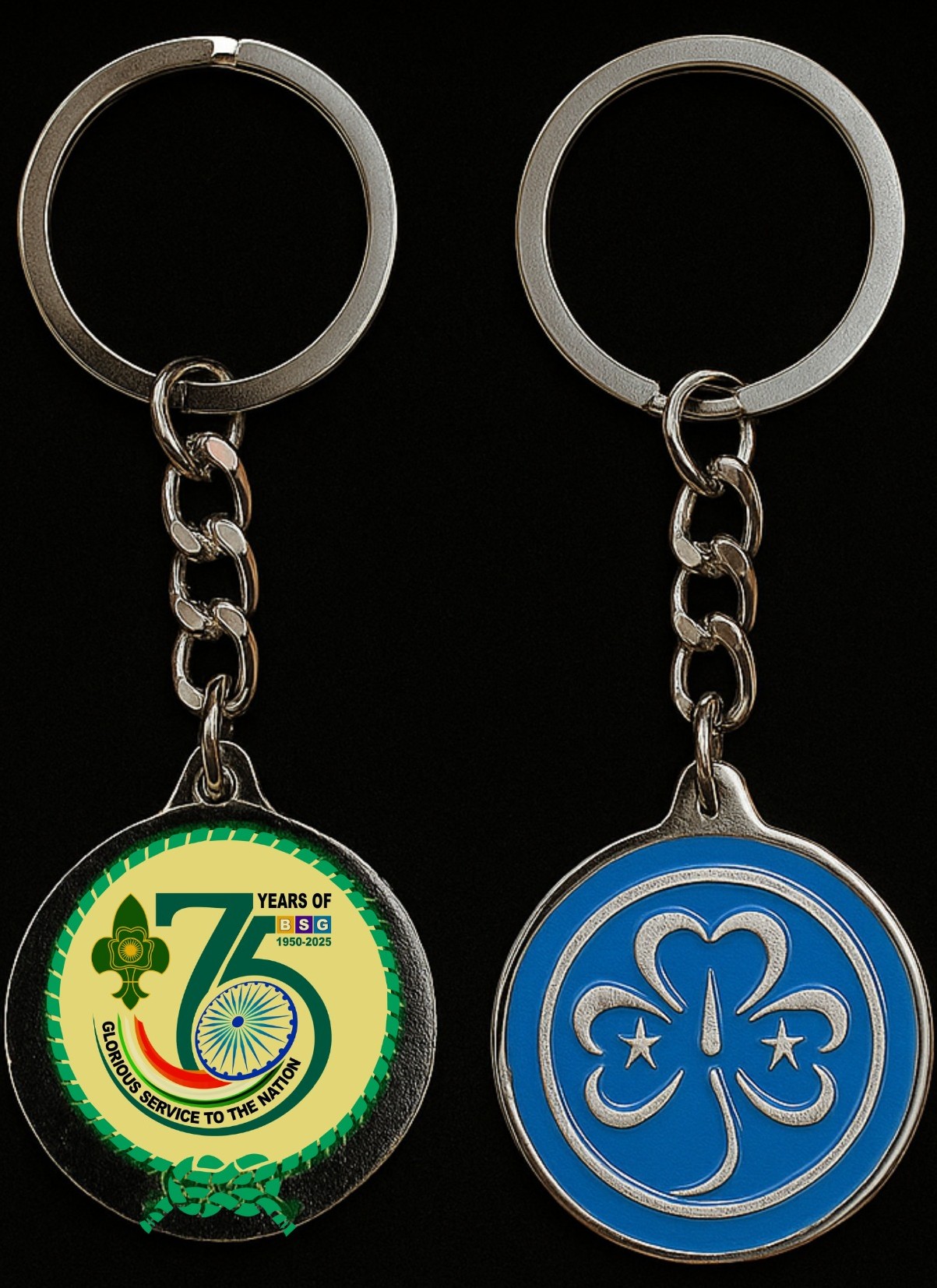 75 Year Of BSG -Keyring Metal World Guide Badge