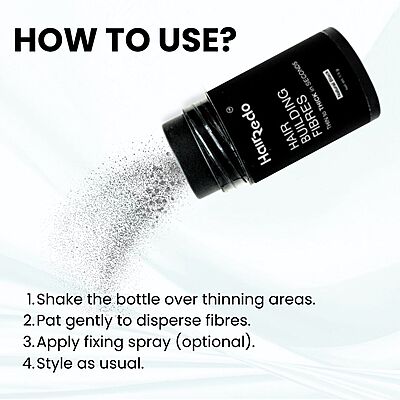 Hairedo Pure Keratin Hair Fibers 11.5g Classical Pack (Natural Black) | Instant Hair Thickening | No Root Blockage | 100% Water Soluble & Sweat Resistant