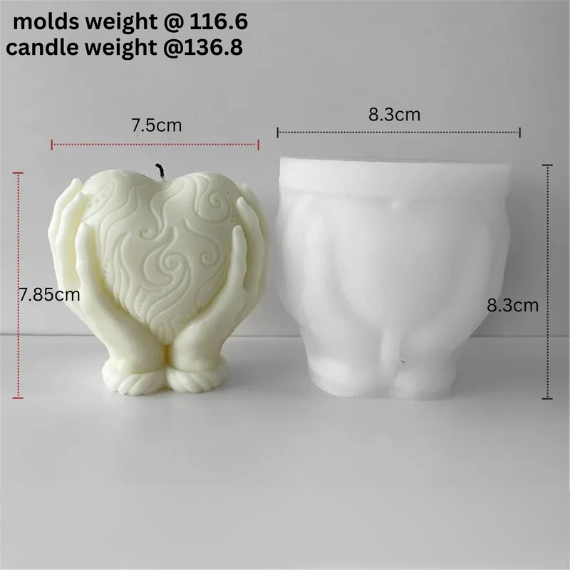 Silicon Mold Candle Heart In Hand
