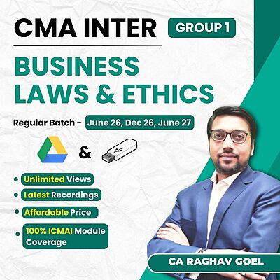 CMA Inter Business Laws and Ethics (Group 1) By CA Raghav Goel