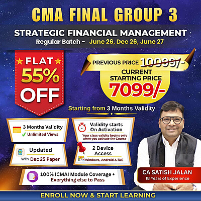 CMA Final Strategic Financial Management (Group 3) by CA Satish Jalan