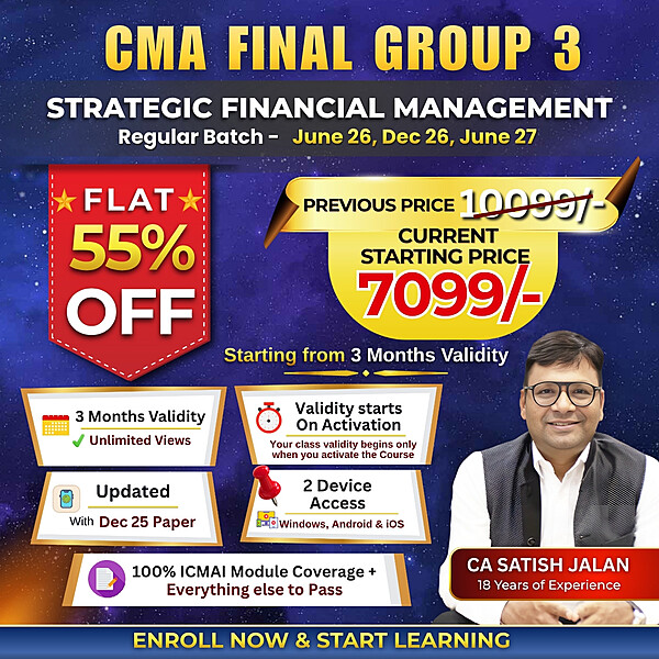 CMA Final Strategic Financial Management (Group 3) by CA Satish Jalan