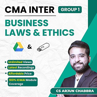 CMA Inter Business Laws and Ethics (Group 1) By CS Arjun Chhabra