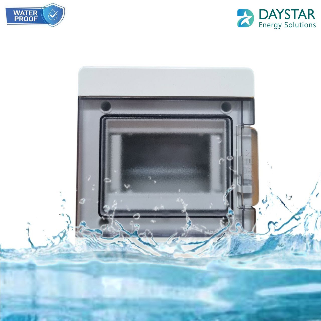 Type 2 - Weatherproof 5-Way MCB Box with Clear PVC Enclosure and Open-Type Cover for Power Distribution (14cm x9cm x16cm)