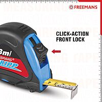 3 Mtr Steel Measuring Tape -  (Blue) With Rubberized Unbreakable ABS case || Click Action Front Lock and Belt Clip