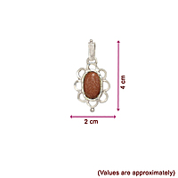 Silver Sunstone Pendant - Elegant Rajavarthi Locket