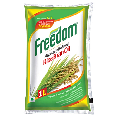 Freedom Physically Refined Rice Bran Oil, 1 L Pouch