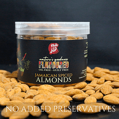 Oil Free Flavoured Jamaican Spiced Almonds 250 Grams Oil Free Flavoured Jamaican Spiced Almonds 250 Grams