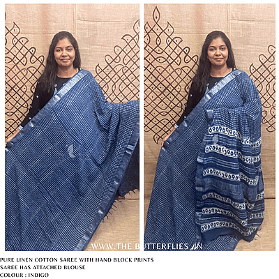 LINEN COTTON SAREE ssgSLIN24648